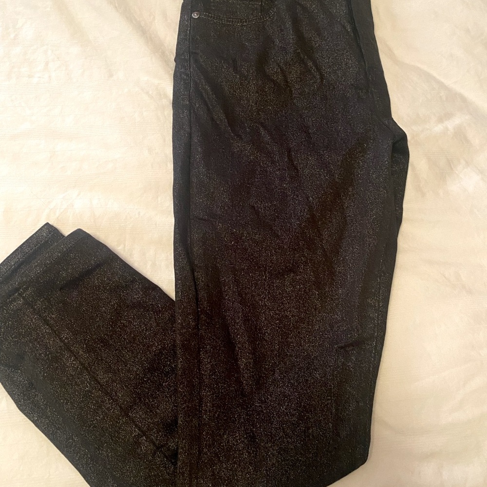 Black glitter jean legging
